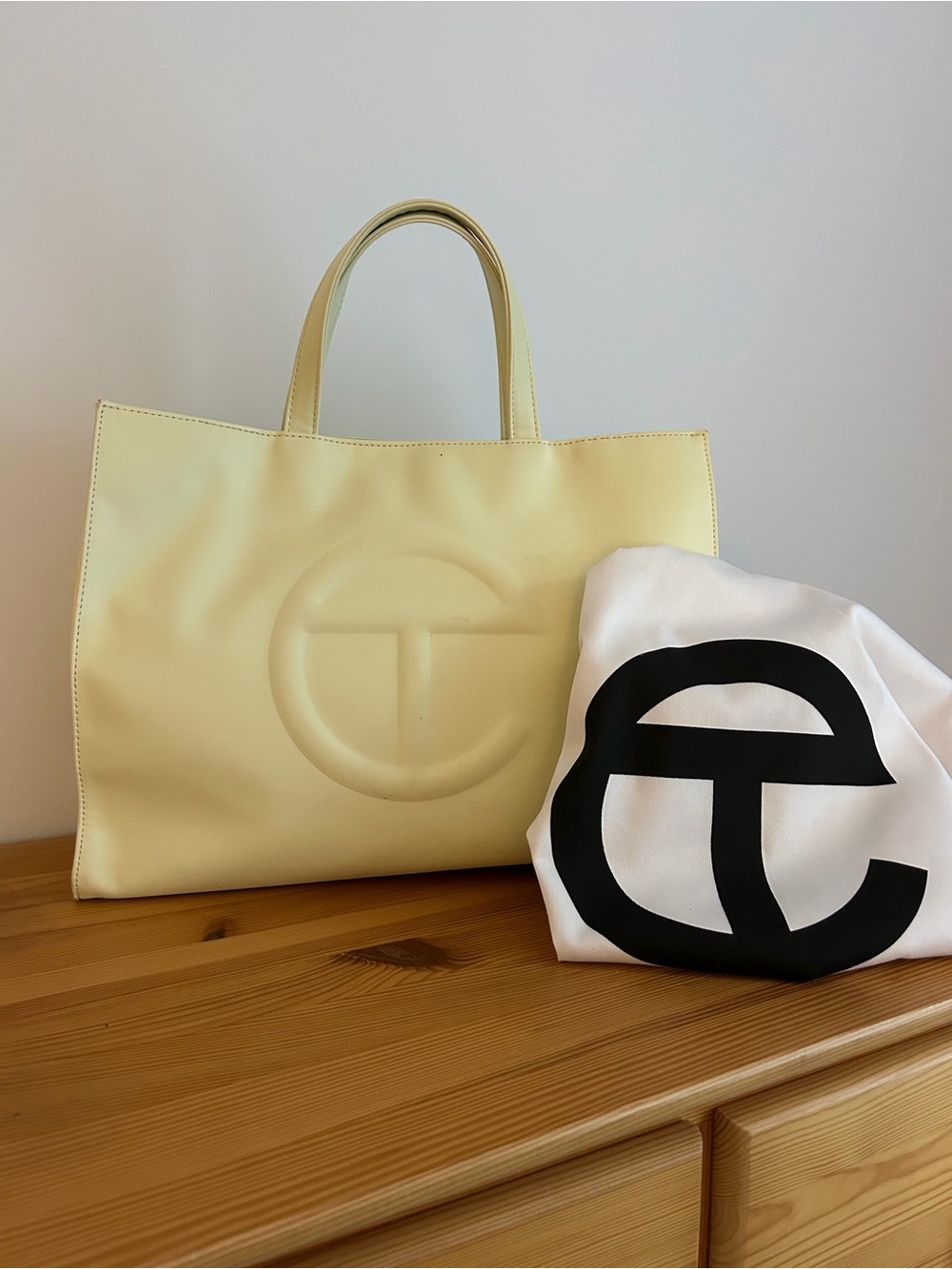 Telfar Medium Tote in the color Glue with Embossed Logo